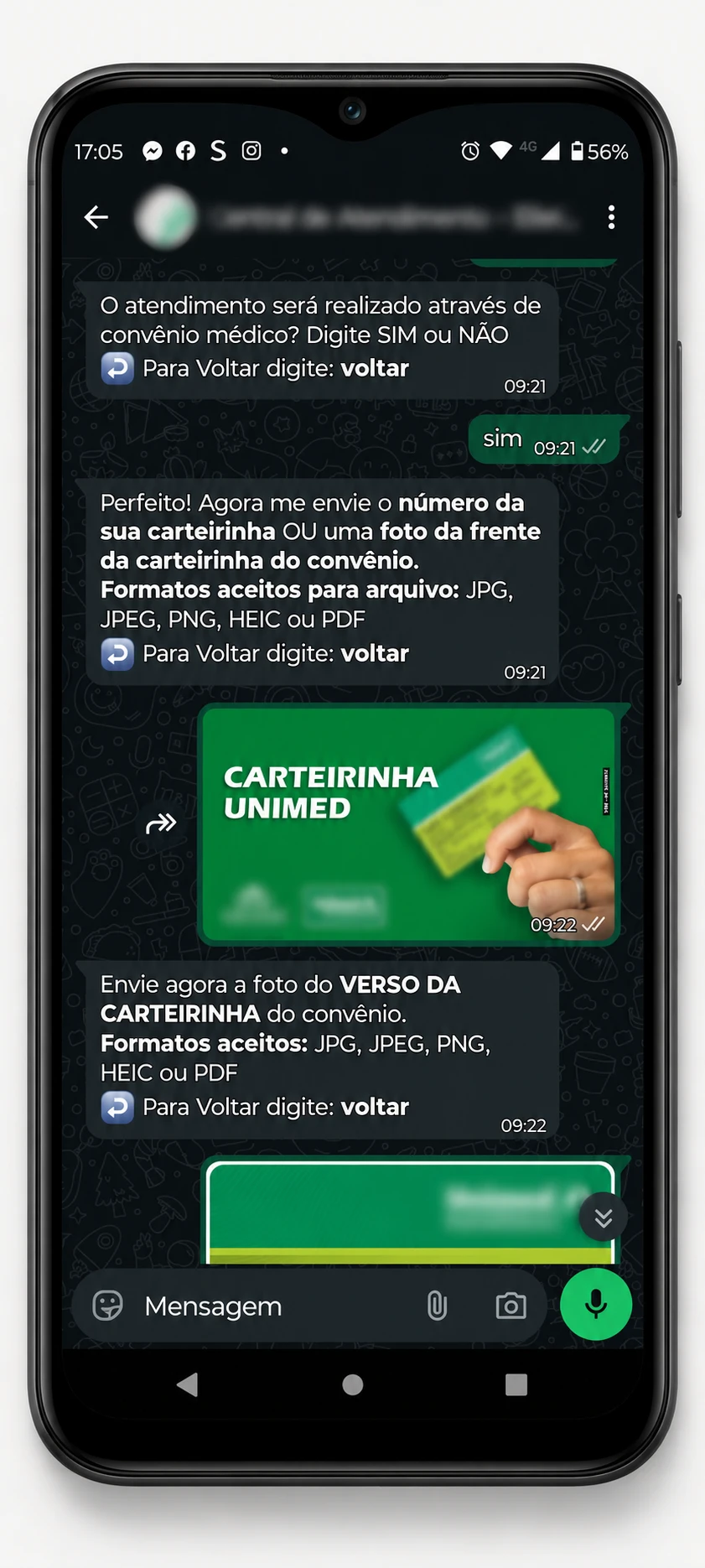 Documentos no atendimento da coleta