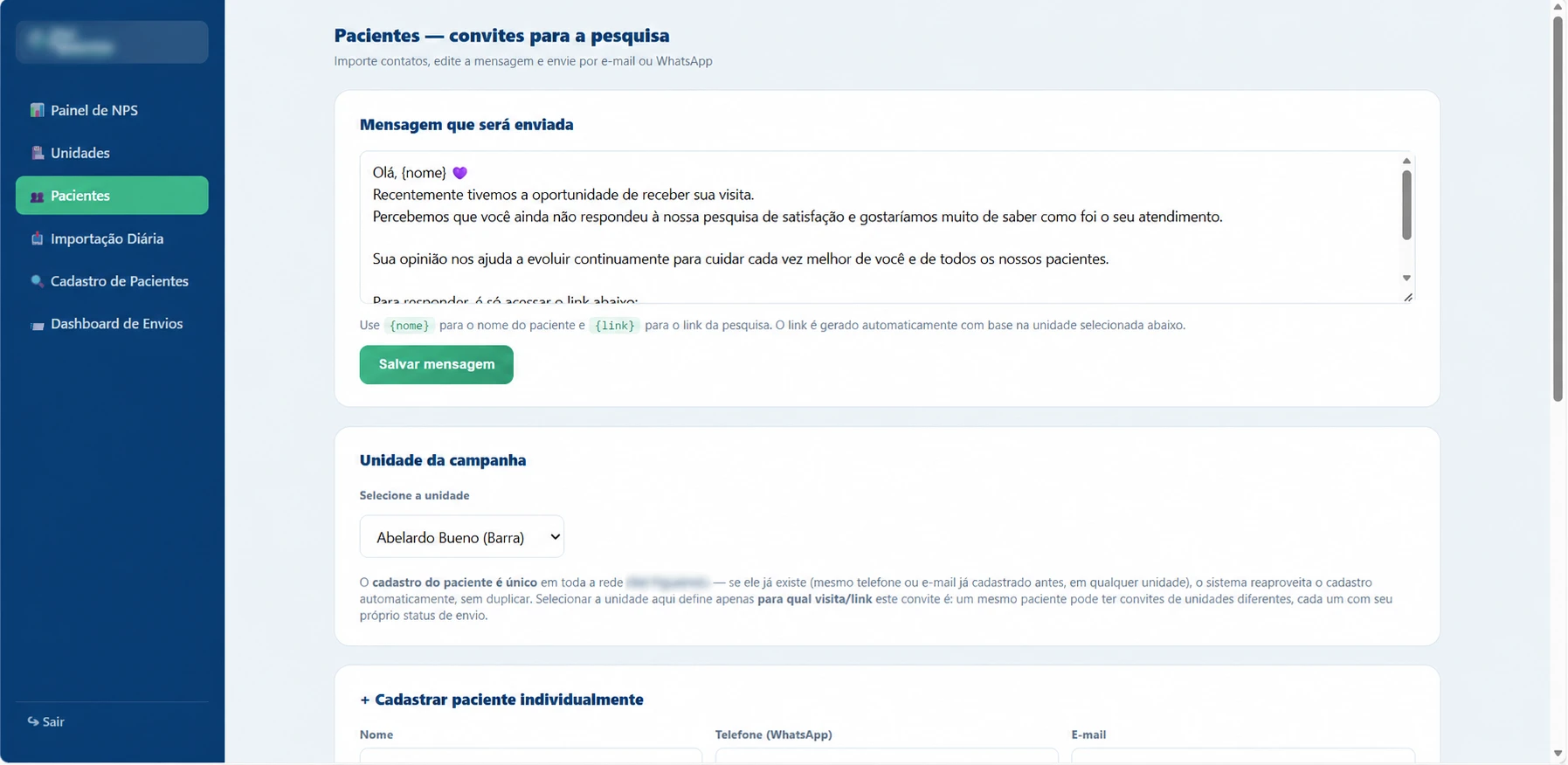 Comentários recebidos na pesquisa
