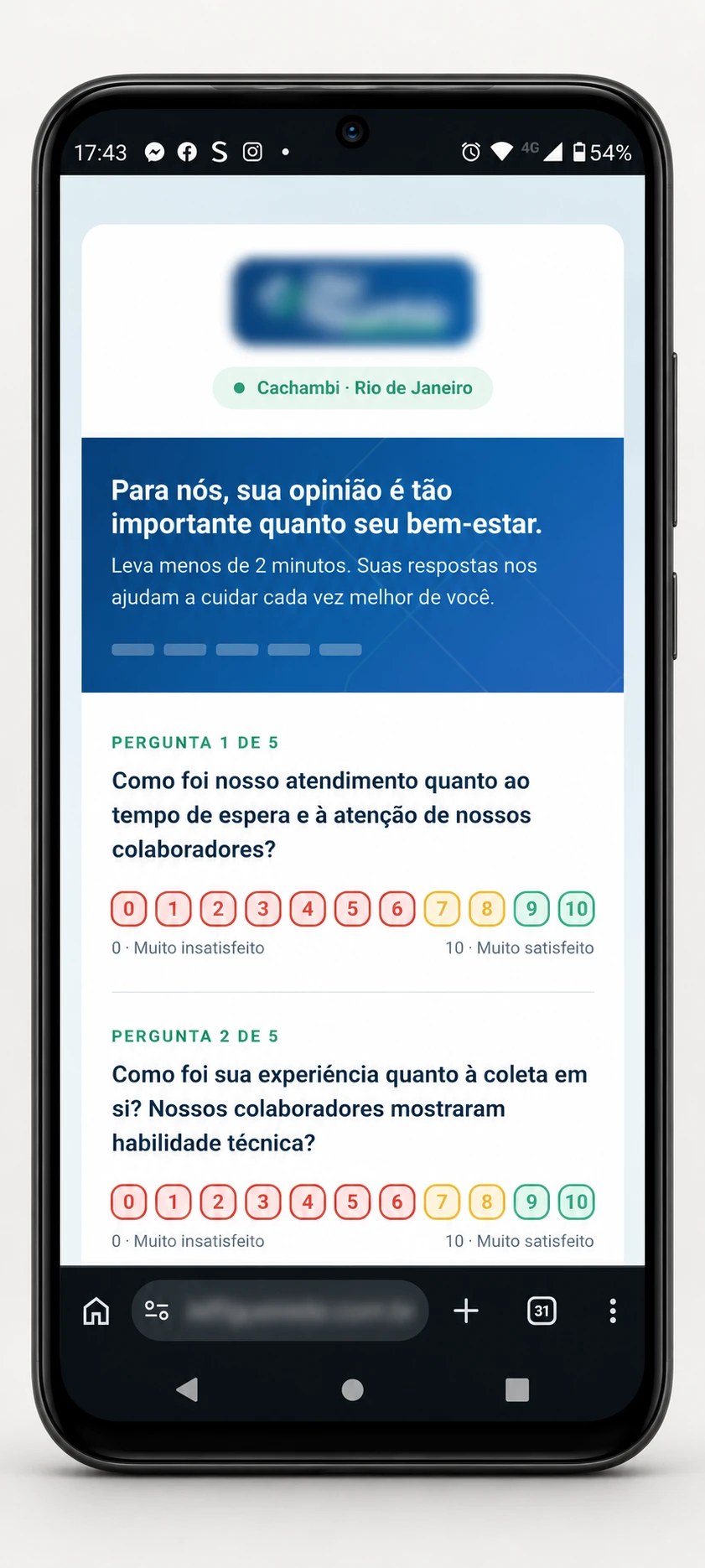 Pesquisa de satisfação no celular