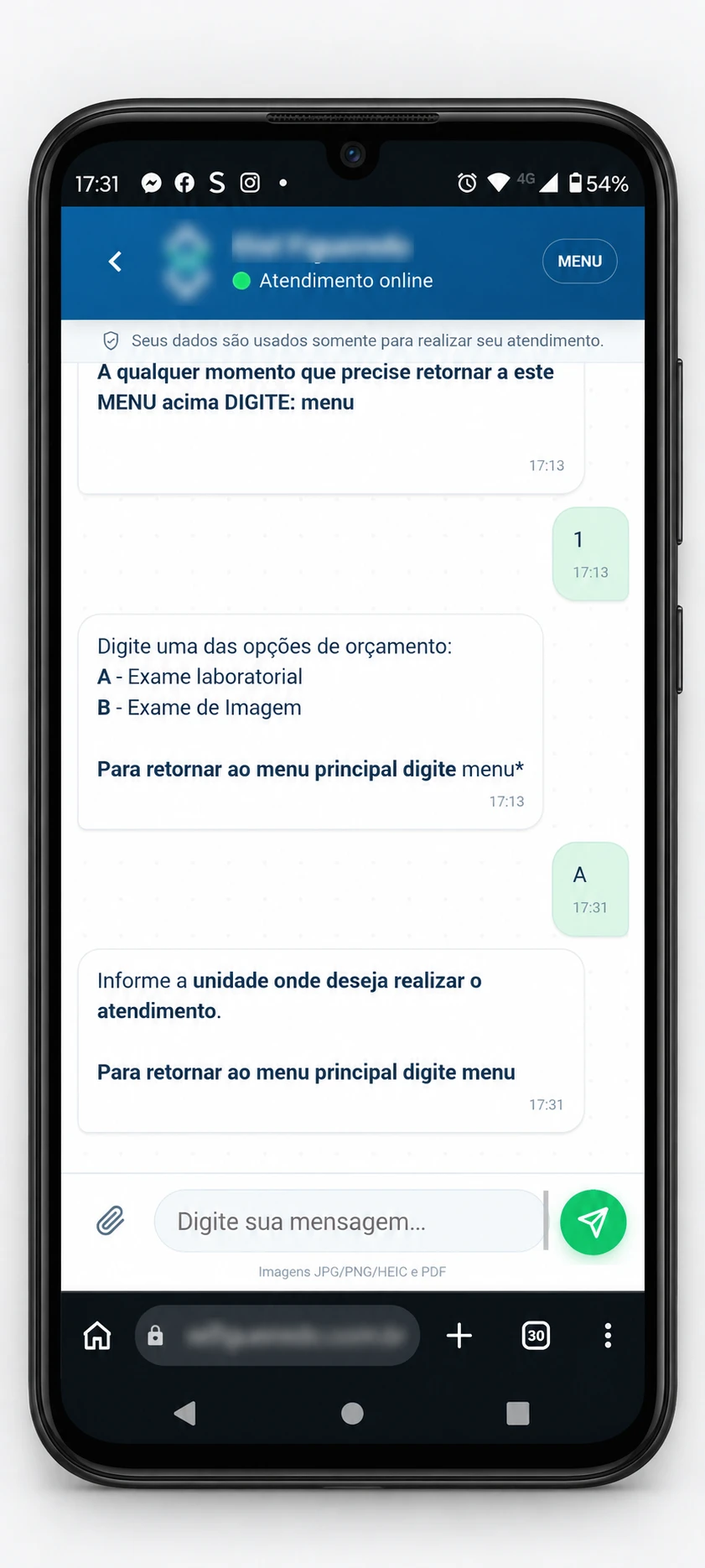 SAC pelo webchat